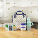 Dr. Brown's Fold & Freeze Bottle Tote, Travel Baby Bottle Insulated Cooler Bag, Store Up to 6 Baby Bottles, Geometric Multicolor, BPA Free by TinyTreasures Baby Boutique