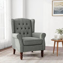 Accent Chair, Upholstered Armchair with Button Tufted High Back & Solid Wood Legs, Comfy Wingback Reading Single Sofa Chair for Small Spaces, Living Room, Bedroom (Grey, Set of 1) by CozyNest Decor