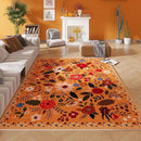Living Room Rug 6x9 Rug Machine Washable Boho Area Rug Non Slip Floral Vintage Low Pile Large Rug for Living Room, Bedroom, Farmhouse, Dining Room, Kids Playroom(Yellow) by CozyNest Decor