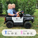12V 7Ah Electric Police Car Ride on Toy for Big Kids, 2 Seater Kids Ride on Car SUV with Remote Control, Bluetooth - Black by TinyTreasures Baby Boutique