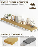 Marsmiles 72" Floating Shelves for Wall, Wooden Shelves with Invisible Brackets Set of 2, Rustic Farmhouse Wall Mounted Shelf for Kitchen Bathroom Living Room Study, Natural Oak by CozyNest Decor