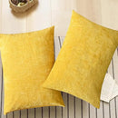 CaliTime Throw Pillow Covers Decorative 20 X 26 Inches Pack of 2 Cozy Chenille Standard Pillow Shams Cases for Couch Sofa Bed Living Room Home Mustard Yellow by CozyNest Decor