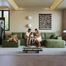 108" Sectional Couches for Living Room Modern Modular Sofa with L-Shape Couchs Upholstered Boneless Couch Deep Seat Sectional Couch with Chaise (Green, Right Facing Chaise+3Seaters+Ottoman) by CozyNest Decor