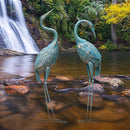 35-40 Inch Standing Garden Crane Statues for Outdoor Set of 2 Metal Birds Garden Sculptures Yard Art for Home Backyard Patio Lawn Decoration by GreenHaven Gardens
