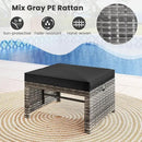 Tangkula 2 Pieces Patio PE Rattan Ottomans, Multipurpose Outdoor Footstool Footrest Additional Seating Side Table with Soft Zippered Cushions for Deck, Garden, and Yard (Black) by CozyNest Decor