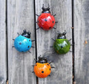 GIFTME 5 Metal Garden Wall Art Decorative Set of 4 Cute Ladybugs Outdoor Wall Sculptures by GreenHaven Gardens