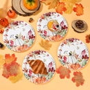 AllReal Fall Pumpkins Paper Plates Rustic Pumpkin Leaves Disposable Party Plate 7" Thanksgiving Autumn Dessert Plate for Birthday Baby Shower Party Supplies Table Decor (48) by CozyNest Decor