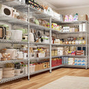 REIBII 69.8" W Storage Shelves 1510LBS Wire Shelving Unit 5 Tier Metal Shelving for Storage Rack Shelves Adjustable Heavy Duty Garage Shelf Pantry Shelves Kitchen Shelving,69.8"Wx15.8"Dx72.4"H,Chrome by CozyNest Decor