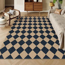 Lahome Checkered Easy Jute Outdoor Rug, Large 6x9 Rug for Living Room Checkerboard Indoor Outdoor Carpet, Farmhouse Patio Office Mat Geometric Non Slip Black Carpet for Backyard Dining Room by CozyNest Decor