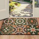 BEQHAUSE Dirt Trapper Door Mat 24" x 36", Non-Slip Entryway Rugs Washable, Floor Mat Stain Resistant and Absorbent Welcome Mat for Front Back Door, Muddy Wet Shoes & Paws, Boho Geometric Floral by CozyNest Decor