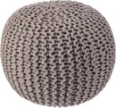REDEARTH Round Pouf Foot Stool Bean Bag Ottoman - Hand Knitted Boho Pouffe - Home Decor Poof - Stuffed Foot Rest for Living Room - Nursery - Bedroom - Patio (19.5"x19.5"x14") - Taupe by CozyNest Decor