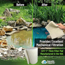 Classic Koi Pond Filter Pad FINE - White Bulk Roll Pond Filter Media, Ultra-Durable Pond Filters for Outdoor Ponds, Reusable Fish Pond Filter Material, USA, Aquatic Experts (3/4" - 1" x 12" x 72") by GreenHaven Gardens