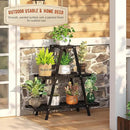 Plant Stand Indoor Plant Shelf Outdoor bamboo Plant Rack, 3 Tiers Ladder Plant Holder Flower Stand for Living Room Balcony Garden Patio,Living Room Boho Home Decor for Gardening Gifts (Black) by GreenHaven Gardens