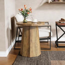 Tribesigns Round Pedestal End Table, Farmhouse Couch Side Table with Octagonal Base, Nightstand Accent Wooden Drink Stand (2, Rustic Brown) by CozyNest Decor
