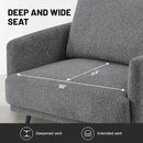 Oversized Accent Chair for Living Room Chairs Reading Arm Chair Comfy Modern Single Sofa Side Chairs with Metal Legs & Soft Cushion for Bedroom, Balcony,Waiting Room(Chenille, Dark Grey) by CozyNest Decor