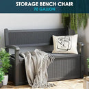 70 Gallon Storage Bench Deck Box for Patio Furniture with Armrest Bench Outdoor Storage by CozyNest Decor