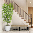 Artificial Tree Fake Plants, Artificial Bamboo Tree 7FT Tall in White Potted, Artificial Tree Indoor Decor Bamboo Silk Tree with Natural Wood Trunk, for Home Office Living Room Modern by CozyNest Decor