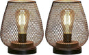 JHY DESIGN Set of 2 Metal Cage LED Lantern Battery Powered Cordless Accent Light with LED Great for Weddings Parties Patio Events for Indoors Outdoors by GreenHaven Gardens