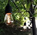 Hometown Evolution, Inc. E26 Outdoor Commercial String Lights with Suspended Socket for Weatherproof Heavy Duty Vintage Outside Lighting (S14 Zig Zag Edison 11 Watt Bulbs, 24 Foot 12 Socket) by CozyNest Decor