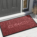Yimobra Door Mat Indoor Outdoor Entrance, Non Slip Welcome Front Doormats, Heavy Duty Rubber Backing, Stain and Fade Resistant, Low Profile, Easy Clean Patio Garage Floor Mats, 47 x 32, Wine Red by CozyNest Decor