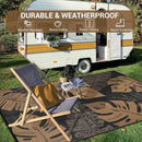 GAOMON Outdoor Rug Waterproof 9x12 Outdoor Plastic Straw Rug for Patio, Reversible Modern Camping Mat with Bag & Stakes, UV Resistant & Easy to Clean Carpet for RV, Deck, Balcony, Porch, Brown by CozyNest Decor