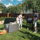 Domi Deck Box 200 Gallon, Waterproof Lockable Steel Outdoor Storage Container for Outside Cushions, Garden Tools and Pools Equipment(Gray) by GreenHaven Gardens