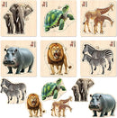 QUOKKA Realistic Wooden Puzzles for Toddlers 1-3 Year Old - 5,9 x5,9 Inches Kids Puzzles Ages 2-4 - Safari Montessori Toddler Toys - Motor Skills Games Gifts for Boys and Girls by TinyTreasures Baby Boutique