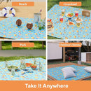 UDEAR Foldable Picnic Blanket,80"x80" Waterproof, Sandproof, Portable with Tote Bag for Beach, Park, Camping, and Travel,Blue by TinyTreasures Baby Boutique