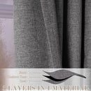 70" W x 108" L Faux Linen Room Divider Curtains, Full Blackout Pinch Pleated Drapes for Traverse Rod, Bedroom Divider Privacy Drapery with Hooks for Ceiling Track, 1 Panel, Natural Grey by CozyNest Decor