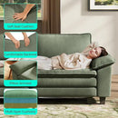 LINSY HOME Modular Sectional Sofa - 123'' Oversized Corduroy Cloud Couch L Shaped Couch with Movable Ottoman Soft Modern Comfy Sofa for Living Room Apartment Office, Green by CozyNest Decor