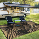 GENIMO Outdoor Rug 5' x 8' Waterproof for Patio Clearance, Reversible Plastic Straw Camping Carpet, Lightweight Mats for Rv, Backyard, Deck, Porch, Picnic, Beach, Balcony, Black & Brown by CozyNest Decor