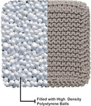 REDEARTH Cube Hand Knitted Pouf - Foot Stool Ottoman - Cord Boho Pouffe - Poof Accent Stuffed Table or Footrest for Living Room - Nursery - Bedroom - Patio - 100% Cotton (16" x 16" x 16") - Taupe by CozyNest Decor