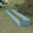12x2x1ft Galvanized Raised Garden Bed,Outdoor Planter Box Metal Patio Kit Planting Bed for Vegetables Flowers Herb,Grey by GreenHaven Gardens