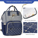 Diaper Bag Backpack, Diaper Bags for Baby Girls Boys, Baby Bags for Moms Dads, Nappy Changing Bag with Insulated Pockets,Multi-functional Waterproof Backpack with Stroller straps- Light Grey Blue by TinyTreasures Baby Boutique