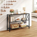Hoctieon Industrial Console Table, 3 Tier Entryway Table, Hallway Table, Narrow Sofa Table with Shelves, Entrance Table for Entryway, Living Room, Foyer, Hallway, Office, Grey by CozyNest Decor