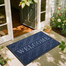Yimobra Welcome Mat Outdoor Indoor, All-Season Waterproof Front Door Mat Outside Entrance, All-Weather Heavy Duty Non-Slip Doormat, Low Profile Porch Patio Entrance Mats, 47x32, Blue by CozyNest Decor