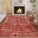 Living Room Rug 6x9 Rug Machine Washable Boho Area Rug Non Slip Moroccan Vintage Low Pile Large Rug for Living Room, Bedroom, Farmhouse, Dining Room, Kids Playroom(Terracotta) by TinyTreasures Baby Boutique