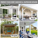 HolidayIdeas 4 Panels Linen Outdoor Curtains for Patio Waterproof Cream Outside Curtains 110"x95"-Indoor/Outdoor Gazebo Wide Curtains Weatherproof, Privacy for Pergola, Porch, Cabana, Livingroom by CozyNest Decor
