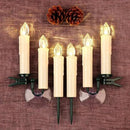 Set of 10 Ivory Flameless Window Candles, 4”H Battery Operated LED Flickering Taper Candles with Remote and Timer, Warm White Candlelight, Ideal for Chandelier/Birthday/Christmas/Party Decor by GreenHaven Gardens