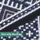 GAOMON Outdoor Rugs Patio Camping Waterproof Rug 6'x9' Plastic Straw Patio Rug Portable for Campers, Outside RVs Mat for Patios Clearance, Backyard Porch, Balcony, Dark Blue/White(Bohemia) by CozyNest Decor