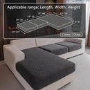 Couch Cushion Covers for Sectional Sofa, Stretch Soft Sofa Slipcovers Washable Wear-Resistant Universal Furniture Protector for Living Room(2 Seaters Covers+1 Chaise Cover, Dark Gray) by CozyNest Decor