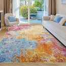 Kelarea Living Room Rug, 4x6 Modern Abstract Washable Rugs, Colorful Soft Non Slip Low Pile Carpet, Stain Resistant Rugs for Bedroom, Dining Room, Nursery, Home Office by TinyTreasures Baby Boutique