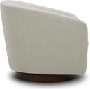 CHITA Swivel Accent Chair, FSC Certified Upholstered Fabric Barrel Chair for Living Room, Fully Assembled, Linen by CozyNest Decor