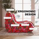 Big Bean Bag Chairs for Adults, 3 Seater Large Bean Bag Sofa, Fireside Chair Lazy Sofa Chair with High Density Comfortable Foam, Modern Bean Bag for Living Room, Bedroom, Office (Flower) by CozyNest Decor