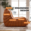 Bean Bag Chair, Loveseat Fireside Chair Bean Bag Sofa Large Bean Bag Chair for Adults, 2 Seater Bean Bag Chairs for Teens with High Density Comfortable Foam, Bean Bag for Living Room, Bedroom (Orange) by CozyNest Decor