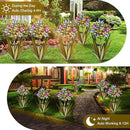 Solar Metal Agave Butterfly Flower Stick Garden Sculpture - Outdoor Gift, Christmas Lights, Swaying Butterfly, Sunflower - Solar Outdoor Statues (3 PCS Light Green) by GreenHaven Gardens