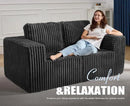 Modular Sectional Sofa 2 Seater Loveseat Modular Couch with Deep Seat Memory Foam Cloud Chair with Pillows Oversized Sectional Sofa for Living Room Bedroom (Strip Grey, Loveseat) by CozyNest Decor