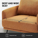 Oversized Accent Chair Set of 2 for Living Room Chairs Reading Arm Chair Comfy Modern Single Sofa Side Chairs with Metal Legs & Soft Cushion for Bedroom, Balcony,Waiting Room (Polyester, Caramel) by CozyNest Decor
