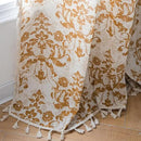 Sutuo Home Boho Curtains for Bedroom Living Room 96 Inches Length Long, Printing Moroccan Cotton Linen Rod Pocket Vibe Farmhouse Bohemian Tassels Window Treatment, 1 Panel 59" W x 96" L, Brown Damask by CozyNest Decor