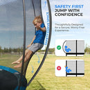 SereneLife 8FT 10FT 12FT 14FT Outdoor Trampoline for Kids - Recreational Backyard Trampoline with Curved Safety Poles and Net Enclosure- ASTM Approval for Kids Adults by TinyTreasures Baby Boutique